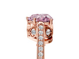 Rose gold Fancy Pink Heart  Cut Cathedral Pave Diamond Engagement Ring with Six-Prong Setting_37