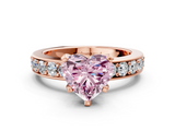 Rose gold Fancy Pink Heart  Cut Channel Set Diamond Engagement Ring with Four-Prong Setting_160