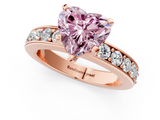 Rose gold Fancy Pink Heart  Cut Channel Set Diamond Engagement Ring with Four-Prong Setting_161