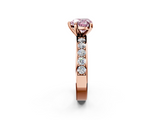 Rose gold Fancy Pink Heart  Cut Channel Set Diamond Engagement Ring with Four-Prong Setting_162