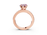 Rose gold Fancy Pink Heart  Cut Channel Set Diamond Engagement Ring with Four-Prong Setting_163
