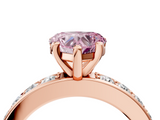 Rose gold Fancy Pink Heart  Cut Channel Set Diamond Engagement Ring with Four-Prong Setting_164