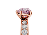 Rose gold Fancy Pink Heart  Cut Channel Set Diamond Engagement Ring with Four-Prong Setting_165