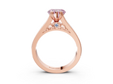 Rose gold Fancy Pink Heart  Cut Channel Set Solitaire Engagement Ring with Prong Setting_23
