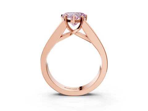Rose gold Fancy Pink Heart Cut Cut Channel Set Solitaire Ring with Four-Prong Setting_3