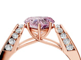 Rose gold Fancy Pink Heart Cut Cut Diamond Channel Set Solitaire Ring with Four-Prong Setting_4