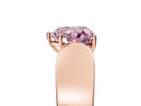 Rose gold Fancy Pink Heart Cut Cut Diamond Channel Set Solitaire Ring with Four-Prong Setting_5