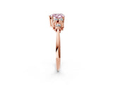 Rose gold Fancy Pink Heart Cut Cut Diamond Cluster Ring with Solitaire Band and Four-Prong Setting_14