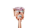 Rose gold Fancy Pink Heart Cut Cut Diamond Cluster Ring with Solitaire Band and Four-Prong Setting_17