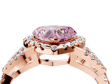 Rose gold Fancy Pink Heart Cut Cut Diamond Halo Engagement Ring with Open Split Pavé Band_4