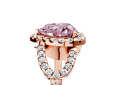 Rose gold Fancy Pink Heart Cut Cut Diamond Halo Engagement Ring with Open Split Pavé Band_5