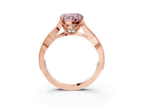 Rose gold Fancy Pink Heart Cut Cut Diamond Twisted Band with Milgrain Pave Setting and Four-Prong Setting_3