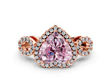 Rose gold Fancy Pink Heart Cut Cut Halo Diamond Infinity Band with Four-Prong Setting