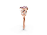 Rose gold Fancy Pink Heart Cut Cut Halo Diamond Infinity Band with Four-Prong Setting_2