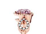 Rose gold Fancy Pink Heart Cut Cut Halo Diamond Infinity Band with Four-Prong Setting_5