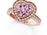 Rose gold Fancy Pink Heart Cut Cut Halo Pavé Diamond Ring_1
