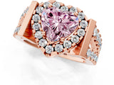 Rose gold Fancy Pink Heart Cut Cut Halo Split Shank Prong Set Ring_1