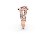 Rose gold Fancy Pink Heart Cut Cut Halo Split Shank Prong Set Ring_2