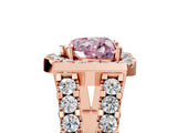 Rose gold Fancy Pink Heart Cut Cut Halo Split Shank Prong Set Ring_5