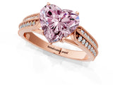 Rose gold Fancy Pink Heart Cut Cut Pave Split Shank Engagement Ring with Four-Prong Setting_1