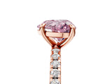 Rose gold Fancy Pink Heart Cut Diamond Brilliant Solitaire Ring with Pavé Band and Four-Prong Setting_17