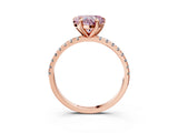 Rose gold Fancy Pink Heart Cut Diamond Brilliant Solitaire Ring with Pavé Band and Four-Prong Setting_3