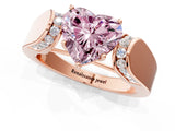 Rose gold Fancy Pink Heart Cut Diamond Channel Set Solitaire Ring with Four-Prong Setting_13