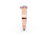 Rose gold Fancy Pink Heart Cut Diamond Channel Set Solitaire Ring with Four-Prong Setting_14