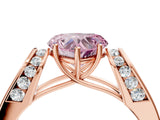 Rose gold Fancy Pink Heart Cut Diamond Channel Set Solitaire Ring with Four-Prong Setting_16