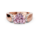 Rose gold Fancy Pink Heart Cut Diamond Channel Set Solitaire Ring with Four-Prong Setting_24