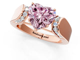 Rose gold Fancy Pink Heart Cut Diamond Channel Set Solitaire Ring with Four-Prong Setting_25