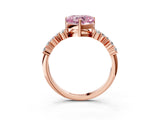 Rose gold Fancy Pink Heart Cut Diamond Cluster Pavé Band with Four-Prong Setting_15