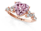 Rose gold Fancy Pink Heart Cut Diamond Cluster Pavé Band with Four-Prong Setting_4