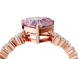 Rose gold Fancy Pink Heart Cut Diamond Cluster Pavé Band with Four-Prong Setting_7