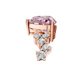 Rose gold Fancy Pink Heart Cut Diamond Cluster Pavé Band with Four-Prong Setting_8