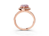 Rose gold Fancy Pink Heart Cut Diamond Double Halo Ring with Split Shank and Four-Prong Setting_27