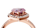 Rose gold Fancy Pink Heart Cut Diamond Double Halo Ring with Split Shank and Four-Prong Setting_28
