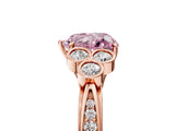 Rose gold Fancy Pink Heart  Cut Diamond Engagement Ring with Bezel Set Round Side Stones and Prong Setting_54