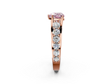 Rose gold Fancy Pink Heart  Cut Diamond Engagement Ring with Pavé Band and Four-Prong Setting_5