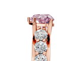 Rose gold Fancy Pink Heart  Cut Diamond Engagement Ring with Pavé Band and Four-Prong Setting_8