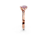 Rose gold Fancy Pink Heart Cut Diamond Engagement Ring with Side Stone Accents and Four-Prong Setting_14