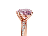 Rose gold Fancy Pink Heart Cut Diamond Engagement Ring with Side Stone Accents and Four-Prong Setting_17