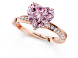 Rose gold Fancy Pink Heart Cut Diamond Engagement Ring with Side Stone Accents and Four-Prong Setting_73
