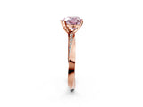 Rose gold Fancy Pink Heart Cut Diamond Engagement Ring with Side Stone Accents and Four-Prong Setting_74