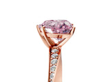 Rose gold Fancy Pink Heart Cut Diamond Engagement Ring with Side Stone Accents and Four-Prong Setting_77