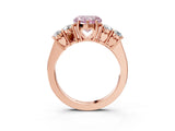 Rose gold Fancy Pink Heart  Cut Diamond Five-Stone Prong Set White Gold Ring_33