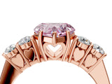 Rose gold Fancy Pink Heart  Cut Diamond Five-Stone Prong Set White Gold Ring_34