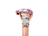 Rose gold Fancy Pink Heart  Cut Diamond Five-Stone Prong Set White Gold Ring_35
