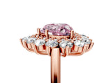 Rose gold Fancy Pink Heart Cut Diamond Floral Double Halo Engagement Ring with Prong Setting_29