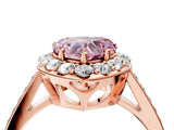 Rose gold Fancy Pink Heart Cut Diamond Floral Halo Ring with Pavé Band and Prong Setting_7